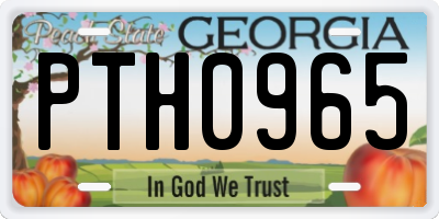 GA license plate PTH0965