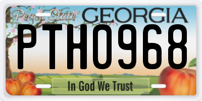 GA license plate PTH0968