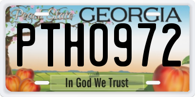 GA license plate PTH0972