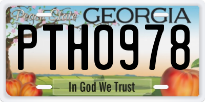 GA license plate PTH0978