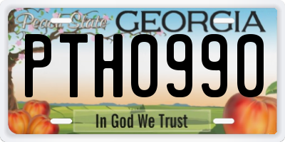 GA license plate PTH0990