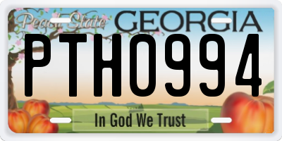 GA license plate PTH0994