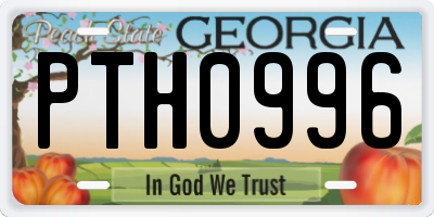 GA license plate PTH0996