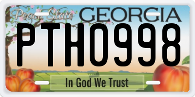 GA license plate PTH0998