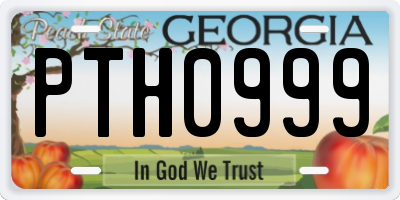 GA license plate PTH0999