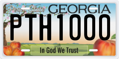 GA license plate PTH1000