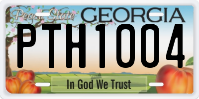 GA license plate PTH1004