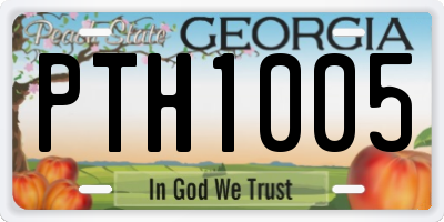 GA license plate PTH1005