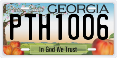 GA license plate PTH1006