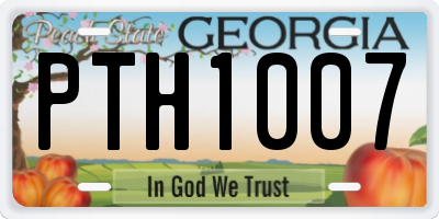 GA license plate PTH1007