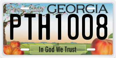 GA license plate PTH1008
