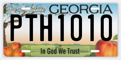 GA license plate PTH1010