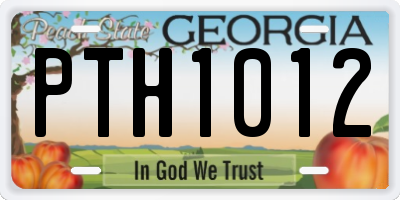 GA license plate PTH1012