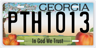 GA license plate PTH1013