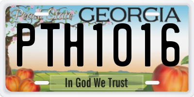 GA license plate PTH1016