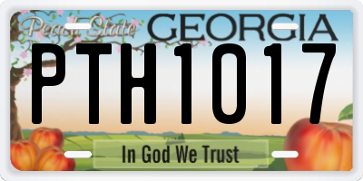 GA license plate PTH1017