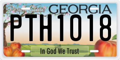 GA license plate PTH1018