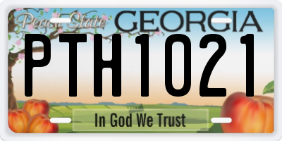 GA license plate PTH1021