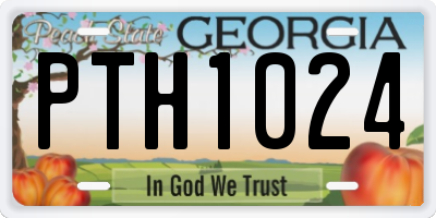 GA license plate PTH1024