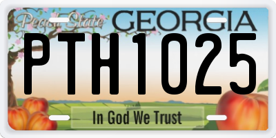 GA license plate PTH1025