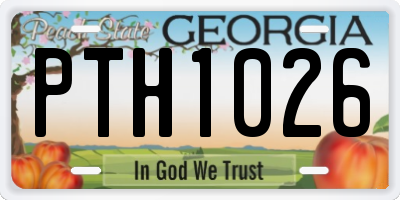 GA license plate PTH1026
