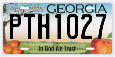 GA license plate PTH1027