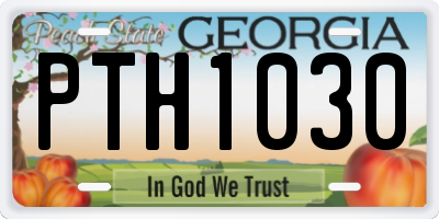 GA license plate PTH1030