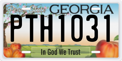 GA license plate PTH1031