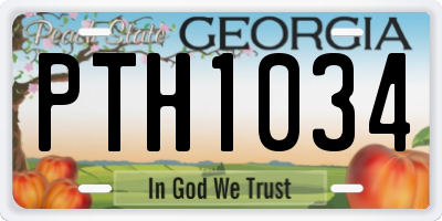GA license plate PTH1034
