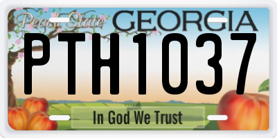 GA license plate PTH1037