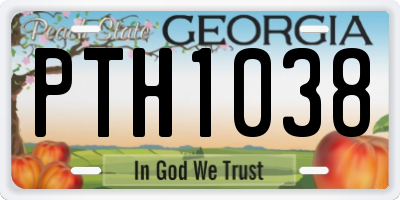 GA license plate PTH1038