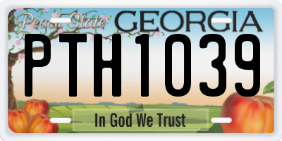 GA license plate PTH1039