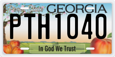 GA license plate PTH1040