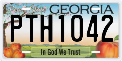 GA license plate PTH1042