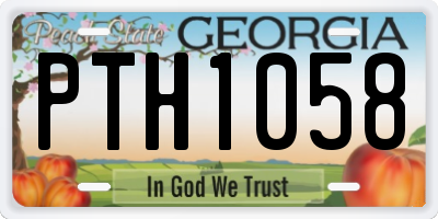 GA license plate PTH1058