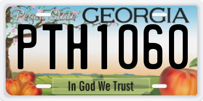 GA license plate PTH1060