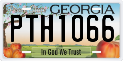 GA license plate PTH1066