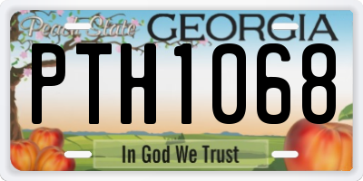 GA license plate PTH1068