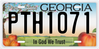 GA license plate PTH1071
