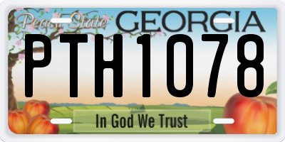 GA license plate PTH1078