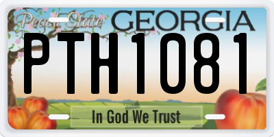 GA license plate PTH1081