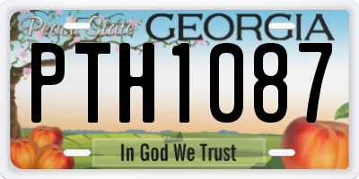 GA license plate PTH1087