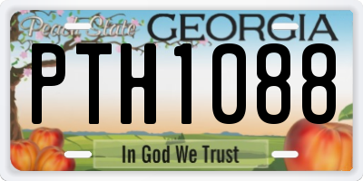 GA license plate PTH1088