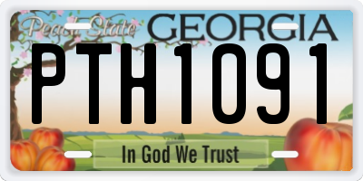 GA license plate PTH1091