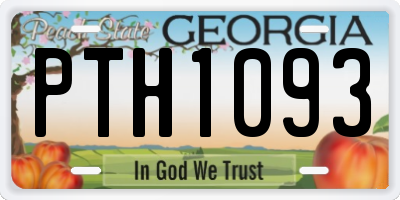 GA license plate PTH1093