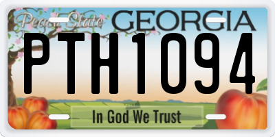 GA license plate PTH1094