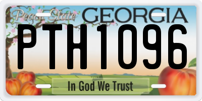 GA license plate PTH1096