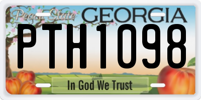 GA license plate PTH1098