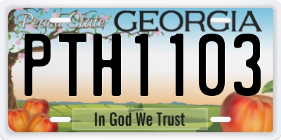 GA license plate PTH1103