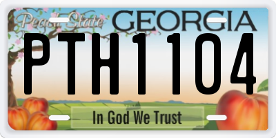 GA license plate PTH1104